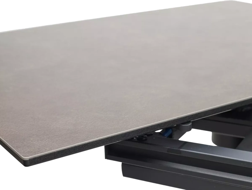 Кухонный стол Ragnar 180, цвет 1697 Коричневая кожа, керамика, Темно-серый каркас