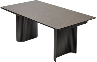 Кухонный стол Ragnar 180, цвет 1697 Коричневая кожа, керамика, Темно-серый каркас