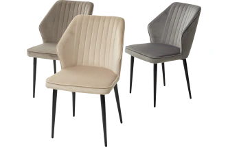 Стул Seattle-V, мягкий, светло-серый #26, велюр, черный каркас 