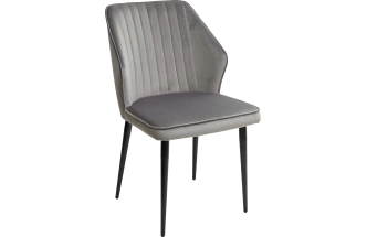 Стул Seattle-V, мягкий, светло-серый #26, велюр, черный каркас 