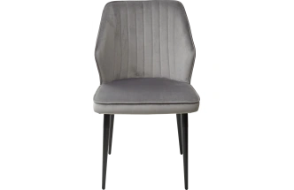 Стул Seattle-V, мягкий, светло-серый #26, велюр, черный каркас 