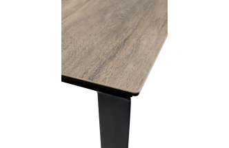 Кухонный стол раздвижной Cremona 180, KL-61 Под дерево, итальянская керамика, черный каркас