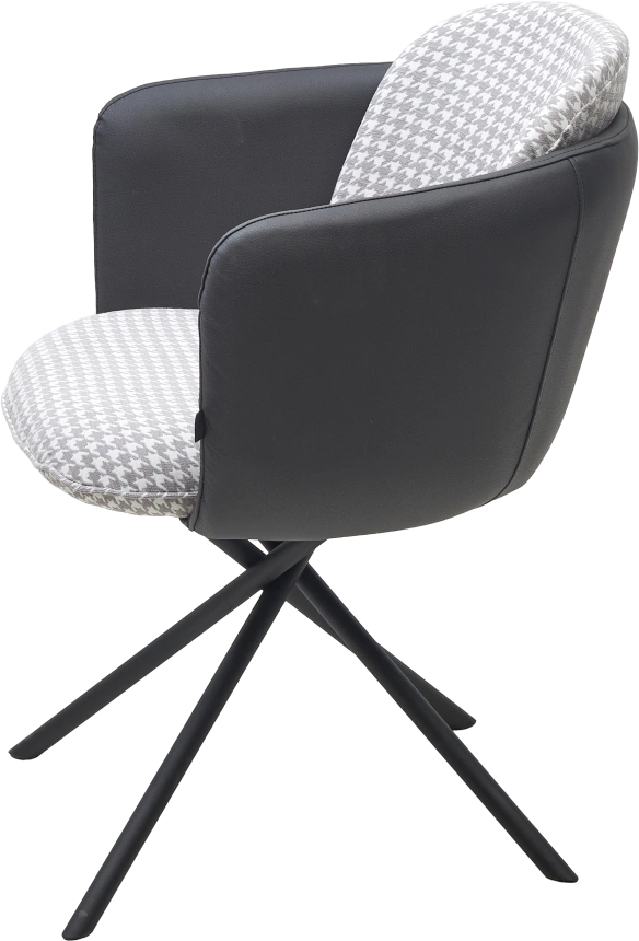 Стул Лилу Дан, мягкий, поворотный, Уют Грей Клык, Orakul 998 темно-серый, черный каркас