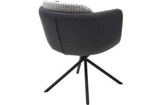Стул Лилу Дан, мягкий, поворотный, Уют Грей Клык, Orakul 998 темно-серый, черный каркас