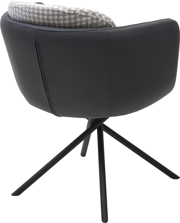 Стул Лилу Дан, мягкий, поворотный, Уют Грей Клык, Orakul 998 темно-серый, черный каркас