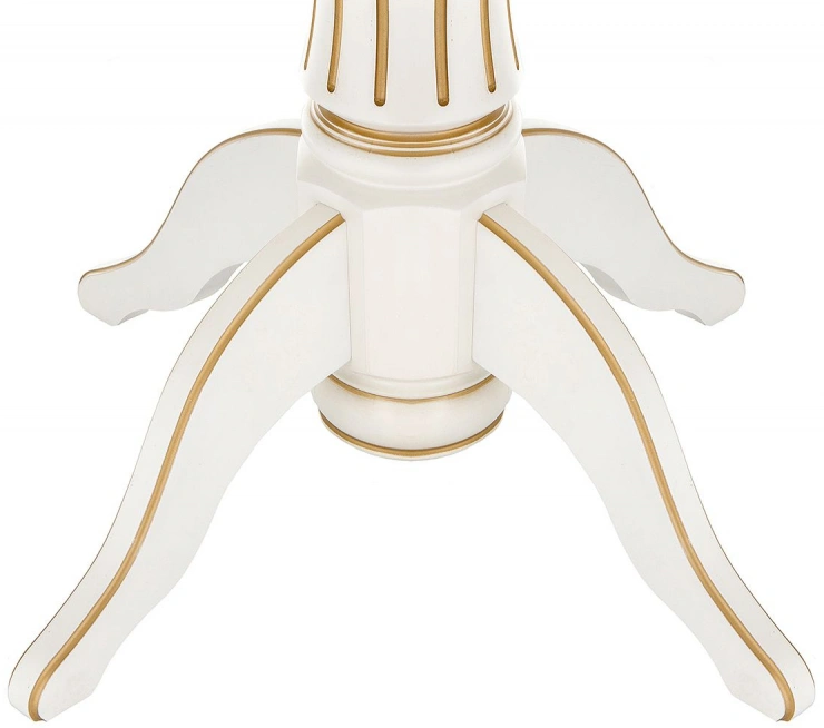 Кухонный раздвижной стол Павия, 90(120)х90х80, молочный / золото патина