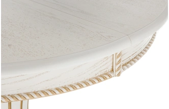 Кухонный раздвижной стол Павия, 90(120)х90х80, молочный / золото патина