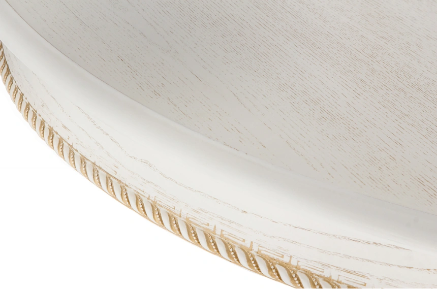 Кухонный раздвижной стол Павия, 90(120)х90х80, молочный / золото патина