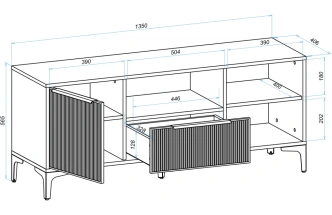 ТВ-тумба Иадама, графит / графит софт