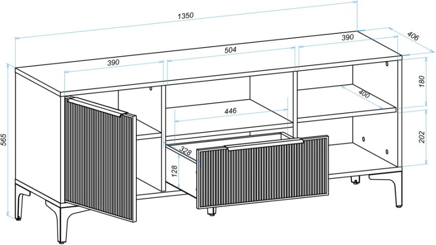 ТВ-тумба Иадама, графит / графит софт