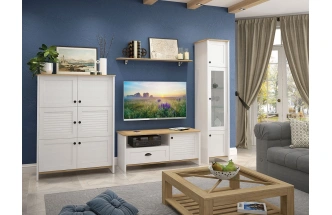 Модульная гостиная Тифани 2, дуб небраска / белый
