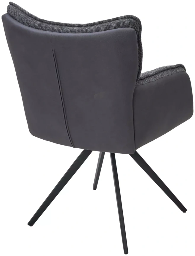 Стул Ortega, поворотный, Brego-16 темно-серый, ткань, Maison 95 темно-серый, PU, черный