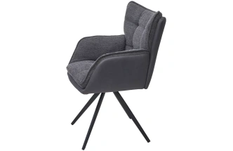 Стул Ortega, поворотный, Brego-16 темно-серый, ткань, Maison 95 темно-серый, PU, черный