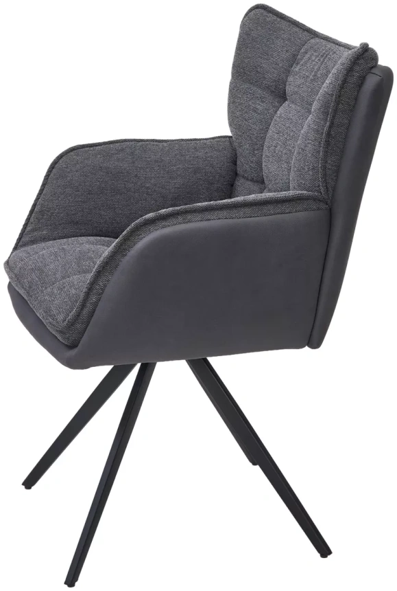 Стул Ortega, поворотный, Brego-16 темно-серый, ткань, Maison 95 темно-серый, PU, черный