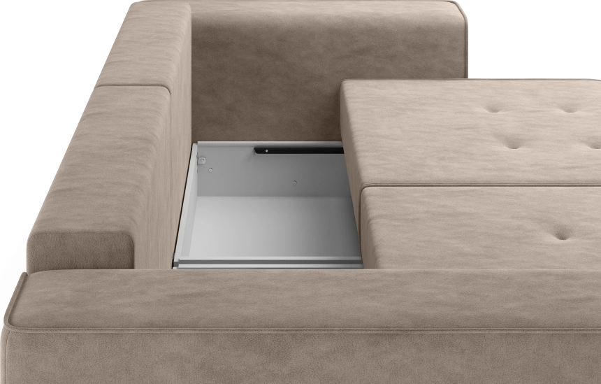 Диван прямой Конте, модель 036, Germes Beige (бежевый)