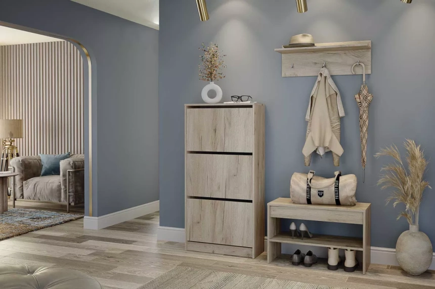 Вешалка Лофт, 77,4x28x23,2, Дуб крафт серый