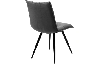 Стул Cira, мягкий, VT7002-29 Серый, без "пальчиковый" велюр, черный каркас