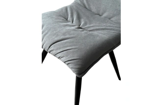 Стул Cira, мягкий, VT7002-29 Серый, без "пальчиковый" велюр, черный каркас