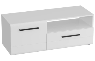 Тумба под ТВ Кёльн 1220, с ящиком, белый аляска / белый глянец