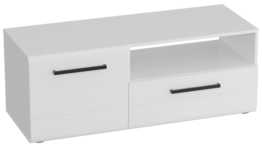 Тумба под ТВ Кёльн 1220, с ящиком, белый аляска / белый глянец