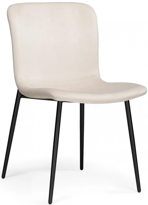 Стул на металлокаркасе Игон, бежевый / черный муар
