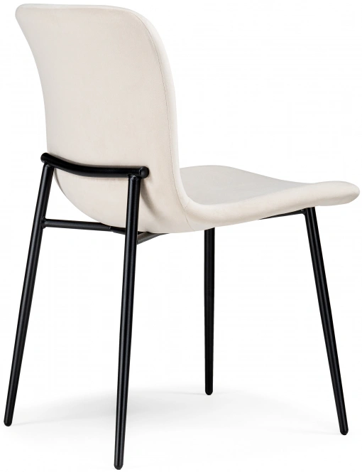 Стул на металлокаркасе Игон, бежевый / черный муар