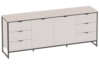 Тумба Нора, с глухими дверями, с полками и ящиками, персидский жемчуг