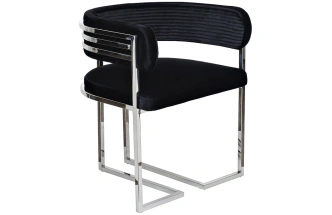 Стул GY-8504STUL-CHERN, мягкий, велюр, черный / хром