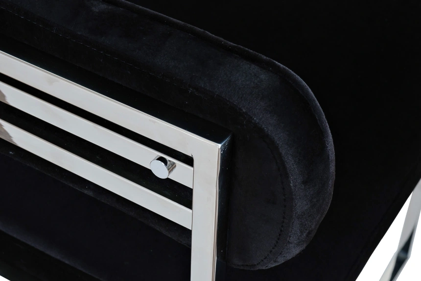 Стул GY-8504STUL-CHERN, мягкий, велюр, черный / хром 