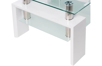 Журнальный стол ST-052, 60x60, стекло, white, каркас белый