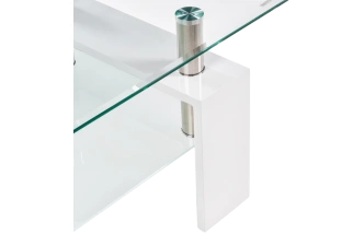 Журнальный стол ST-052, 60x60, стекло, white, каркас белый