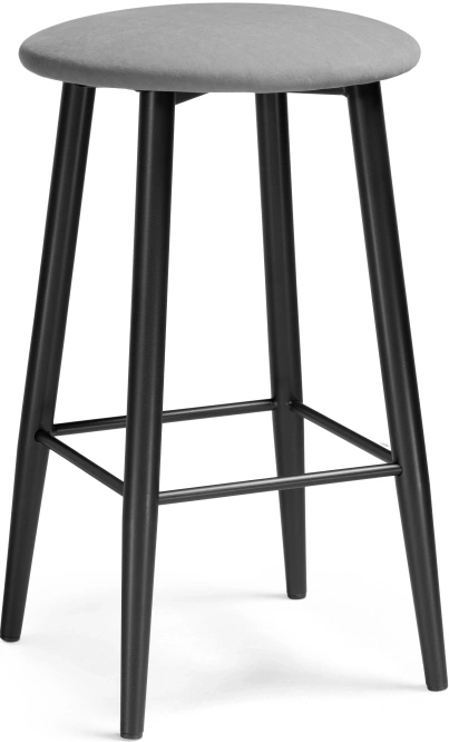 Полубарный табурет Гангток, катания сильвер / черный матовый