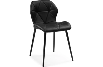 Стул Вальд, на металлокаркасе, черный / черный глянец