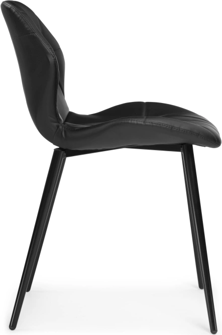 Стул Вальд, на металлокаркасе, черный / черный глянец