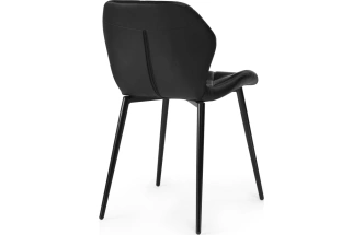 Стул Вальд, на металлокаркасе, черный / черный глянец