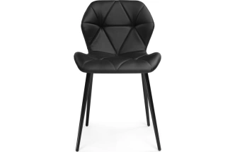 Стул Вальд, на металлокаркасе, черный / черный глянец