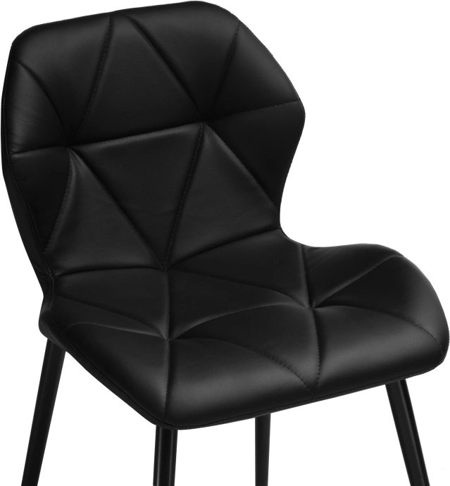 Стул Вальд, на металлокаркасе, черный / черный глянец