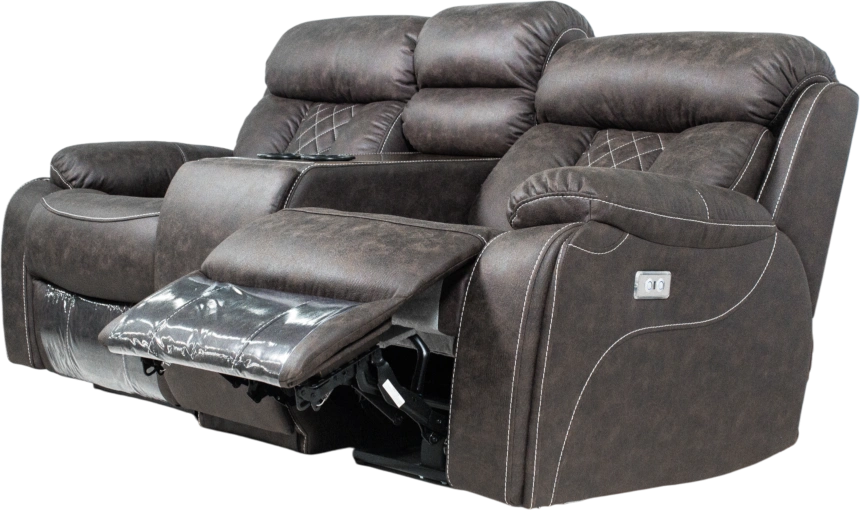 Диван прямой Азалия, электрореклайнер, двухместный, Тревел Брик / Венге / Контрастная