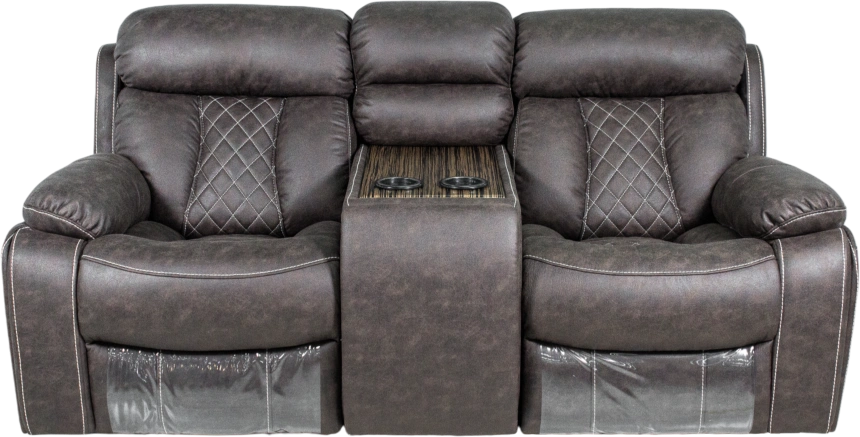 Диван прямой Азалия, электрореклайнер, двухместный, Тревел Брик / Венге / Контрастная