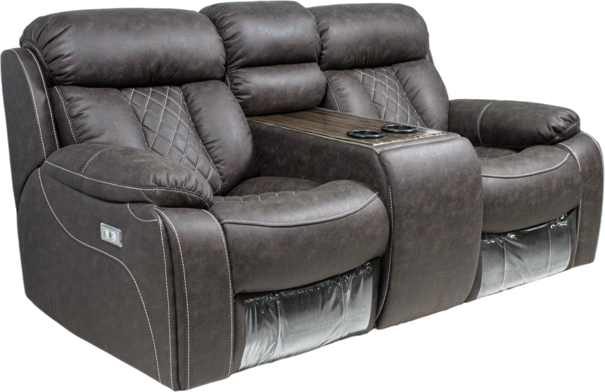 Диван прямой Азалия, электрореклайнер, двухместный, Тревел Брик / Венге / Контрастная