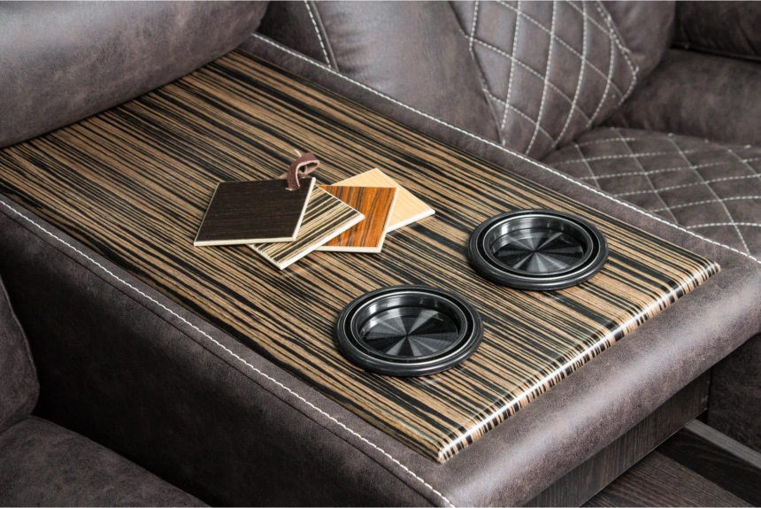 Диван прямой Азалия, электрореклайнер, двухместный, Тревел Брик / Венге / Контрастная