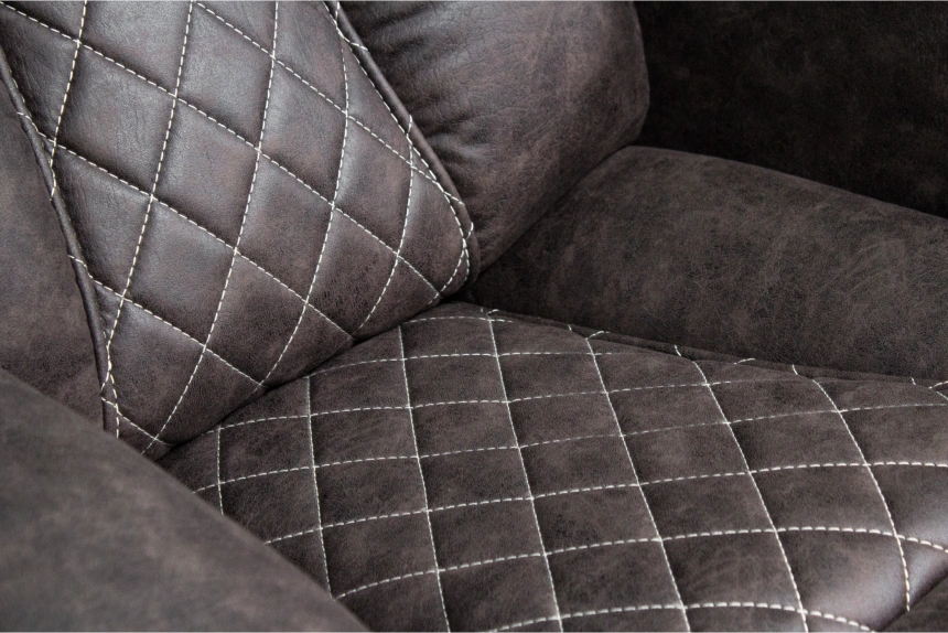 Диван прямой Азалия, электрореклайнер, двухместный, Тревел Брик / Венге / Контрастная