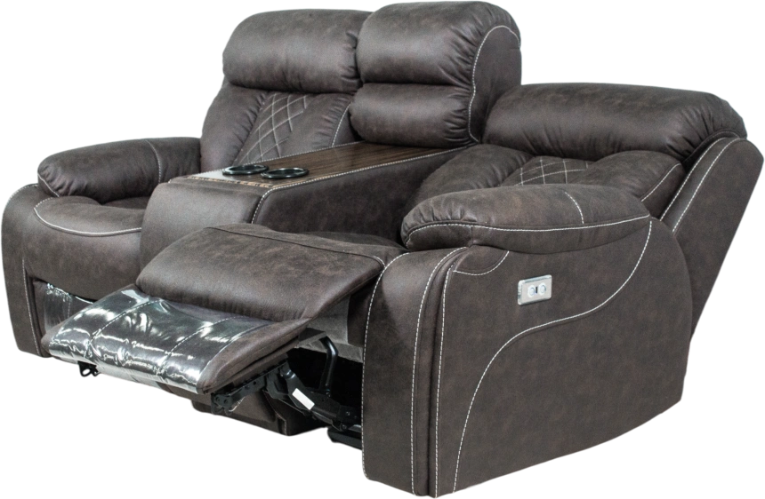 Диван прямой Азалия, электрореклайнер, двухместный, Тревел Брик / Венге / Контрастная