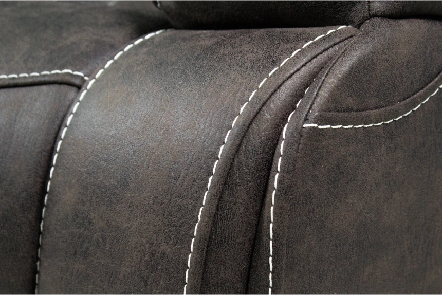 Диван прямой Азалия, электрореклайнер, двухместный, Тревел Брик / Венге / Контрастная