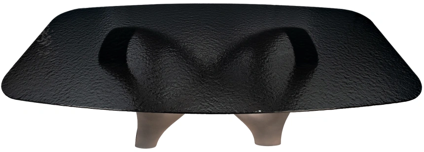 Обеденный стол Fusion, стекло, черный / шампань