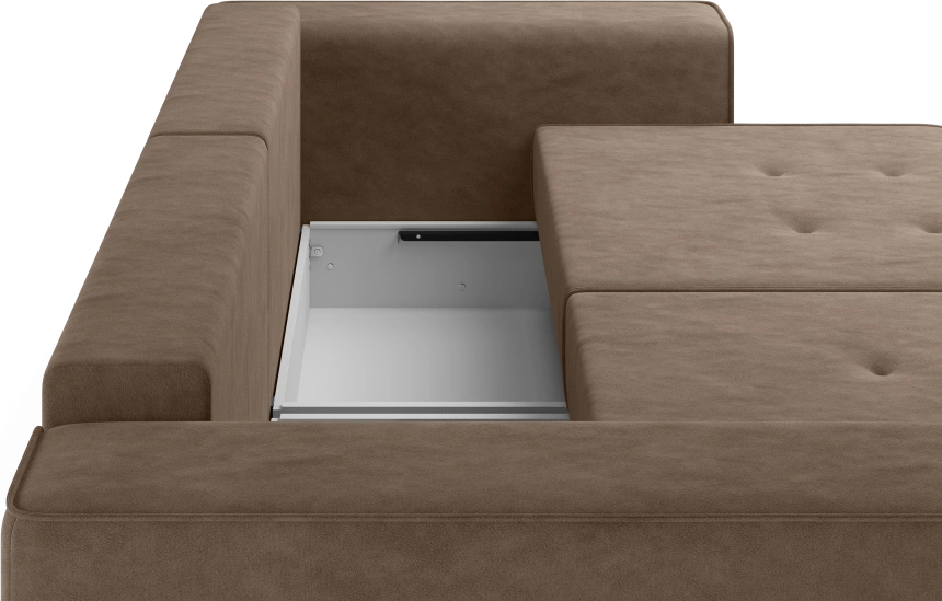 Диван прямой Конте, модель 036, Germes Chocolate (коричневый)