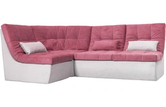 Диван угловой София 2 с кресельной частью, Tenerife holly berry, Tenerife silver, с задней тканью