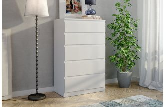 Комод Морвик, 5 ящиков, 70x112, Белый