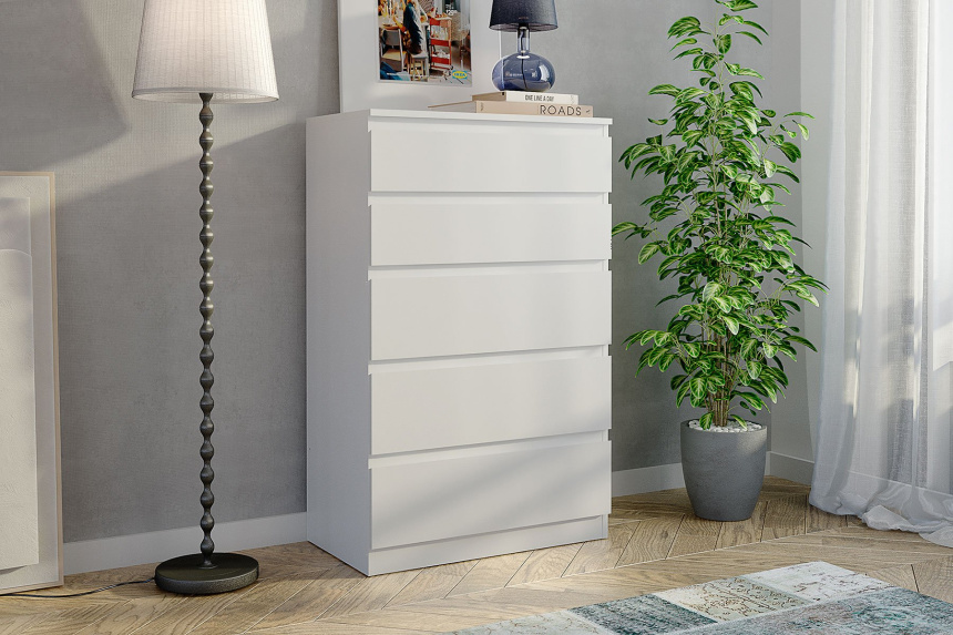 Комод Морвик, 5 ящиков, 70x112, Белый