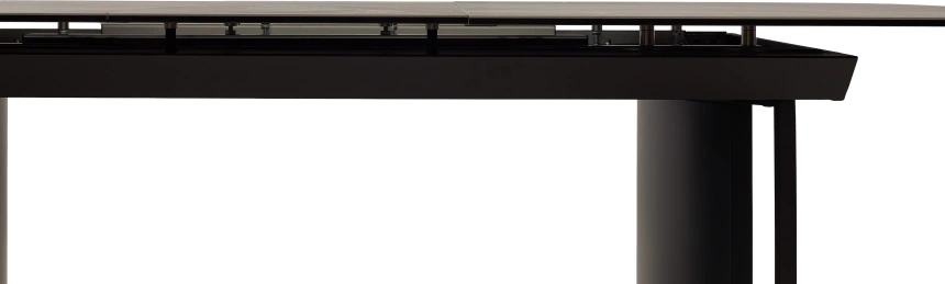 Кухонный стол раздвижной Rasmus 160, KL-80 Серый мрамор, итальянская керамика, черный каркас